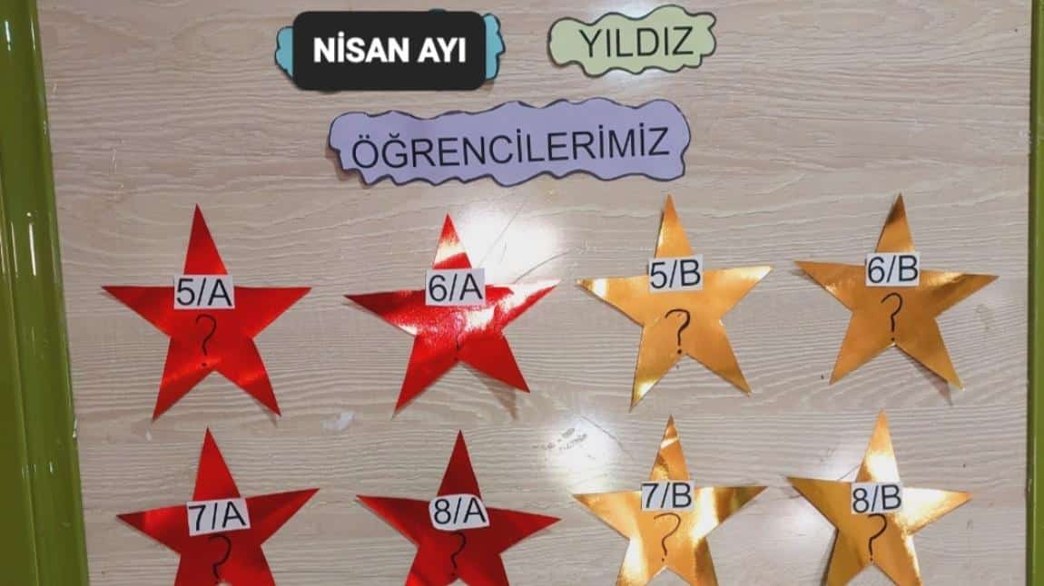  NİSAN AYI YILDIZ ÖĞRENCİLERİ VE TEMİZ SINIFI